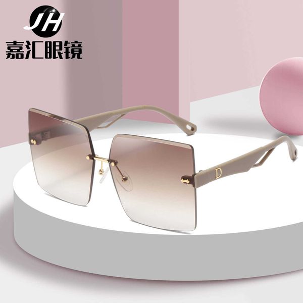 

selling fashionable and stylish trendy glasses cut edges frameless polygonal sunglasses 7045, White;black