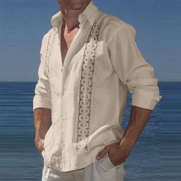 

men's casual shirts 2yk fashion mens clothing vintage graphic linen shirts tee for man spring summer long sleeve lapel button-up beach, White;black