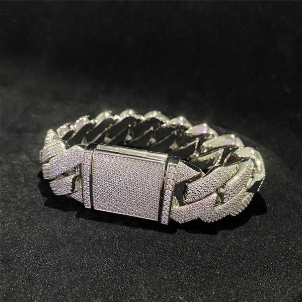 

26mm moissanite cuban chain necklace s925 silver miami moissanite diamond necklace hip hop men's necklace