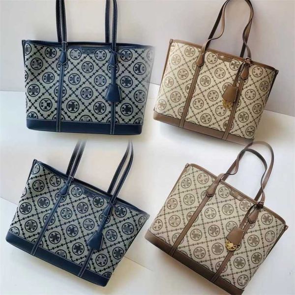 

55% off designer bag 2024 early launch tb monogram classic old flower tote large capacity one shoulder portable shopping fashion women'