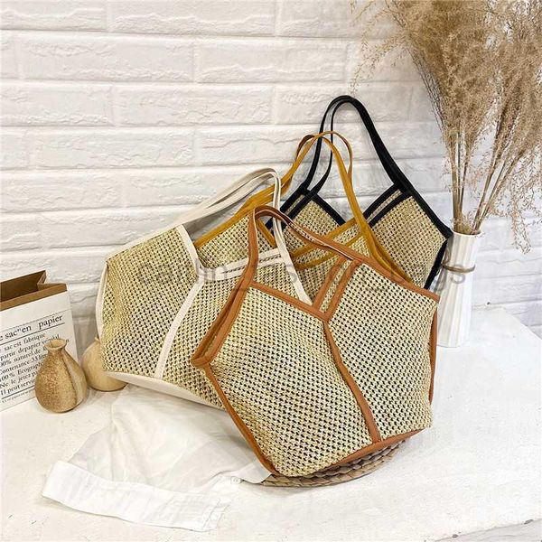 

beach bags straw woven bags new beach woven straw bags one shoulder women's bags japan and korea simple leisure vacation travel trend c
