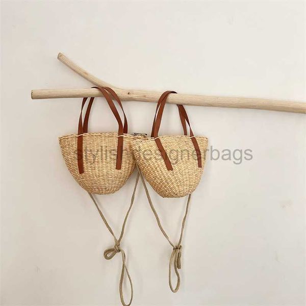 

beach bags ins. fashionable and fashionable grass woven children's handbag sen series girls' simple and personalized shoulder bag