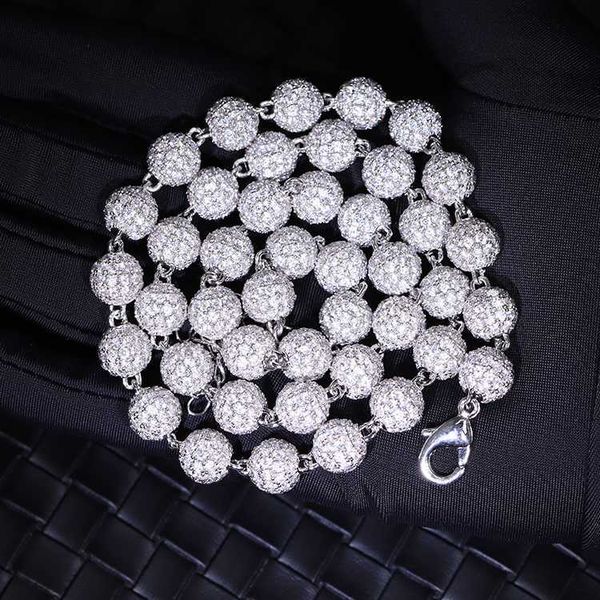 

custom new style 8mm 10mm ball cuban chain s925 silver cuban link chain with vvs moissanite iced out diamond hip hop necklace