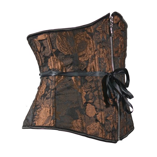 

breast form women's corset crops tights vintage zipper waist gridle embossed sunflower bones shaping clothes flat abdomen costume dres