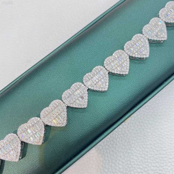 

hiphop necklace pendant full jewelry diamond geometric vvs moissanite diamond pendant cuban 925 silver heart necklaces