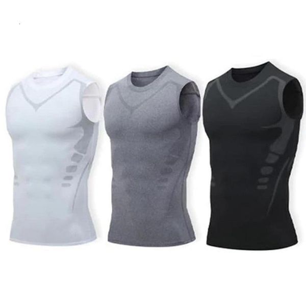

waist tummy shaper ionic shaping vest body compression tank men slimming skinfriendly control sleeveless shirts 230812
