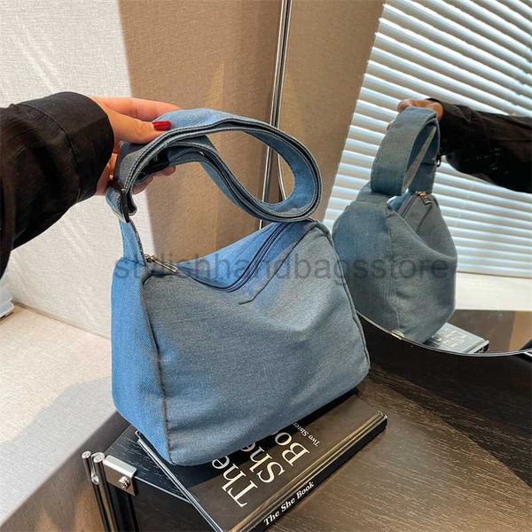 

shoulder bags 2023 spring/summer new fashion canvas denim single shoulder bag oblique straddle bag women's bag mixed batchstylishhandba