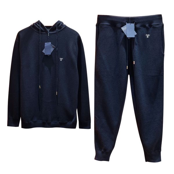 

2023ss new men's fashion cotton sportswear designer knitted two piece jogging set men's coat pants two piece outdoor sportswear ca, Gray
