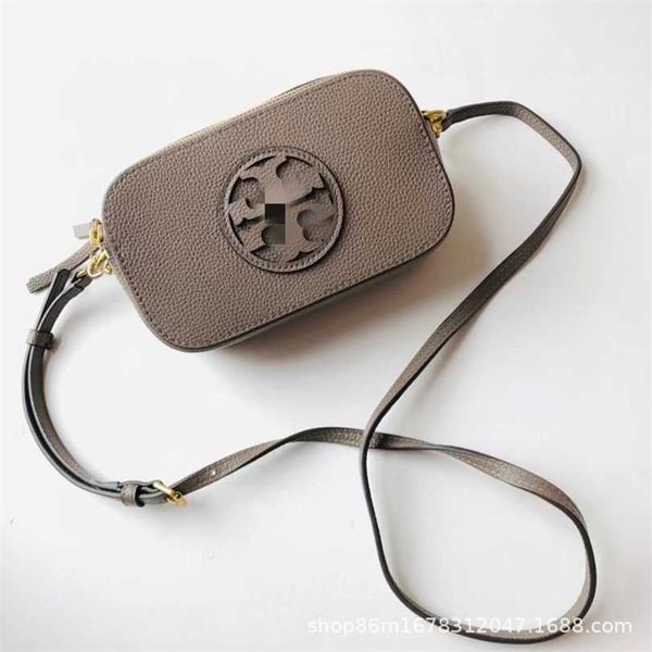 

50% off designer bag 2024 early launch new tb solid color one shoulder casual crossbody leather small mini double zipper camera