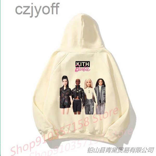 

kith cartoon letters printed hoodie fashion sweatshirt kith sweater, Black