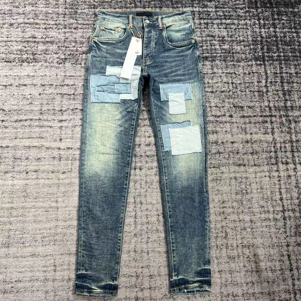

size 38 purple denim jeans for women designer tag only high waist cotton design mid-rise casual straight-leg pant designers clothing men des, Blue