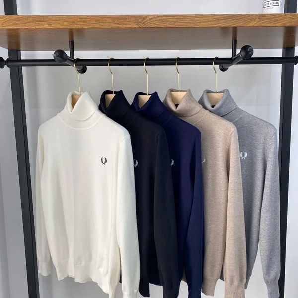

men's sweaters 2023 wheat casual knitwear autumn and winter turtleneck sweater 230812, White;black