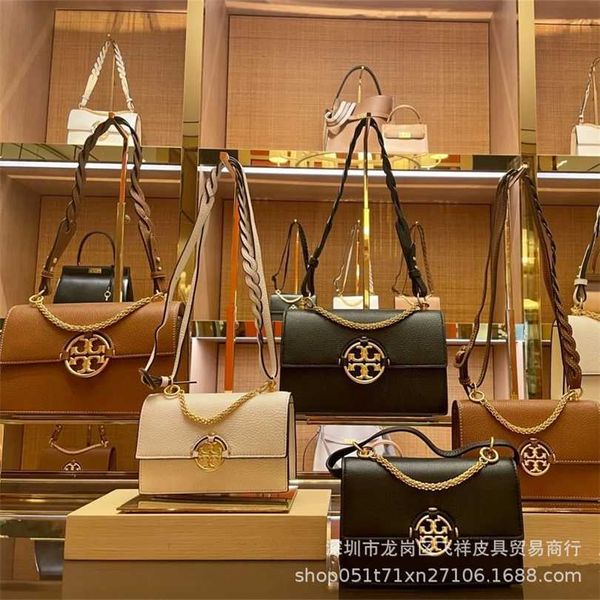 

50% off designer bag 2024 early launch new trend tb cowhide organ fashion hollow out woven small square wide strap popular shoulder for wome