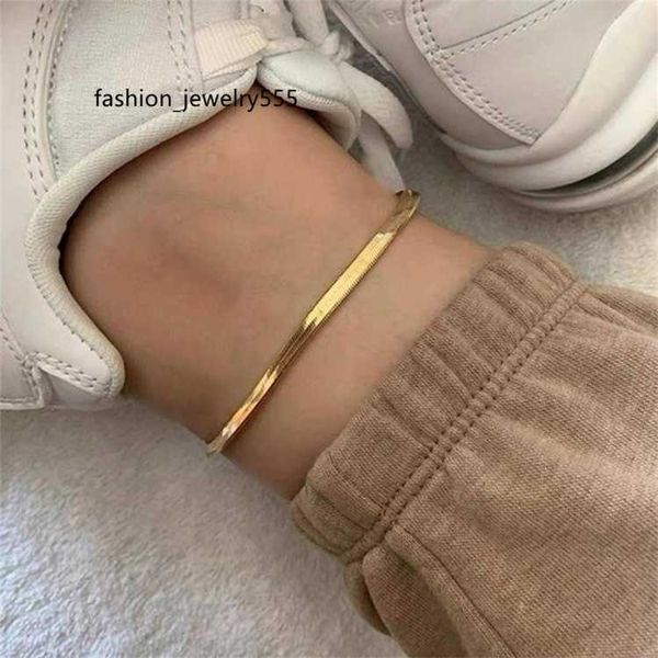 

anklets 4mm 18k gold plated flat snake anklets chain link dainty ankle bracelets for women boho cute summer beach anklet adjustable foot jew, Red;blue