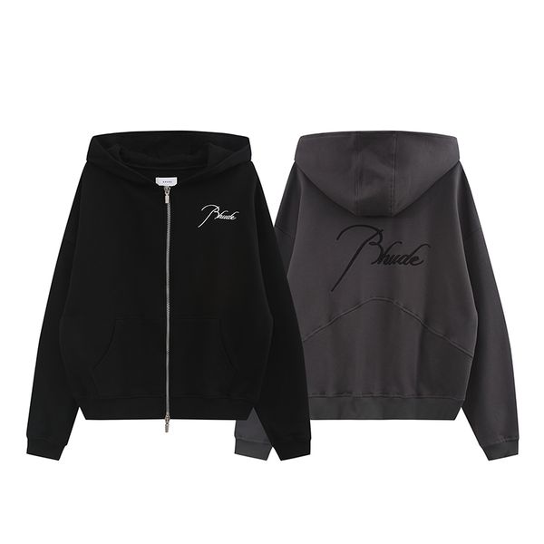 

mens womens hoodies rhude hooded designer hoodies fashion letters embroidery pullover winter sweatshirts, Black