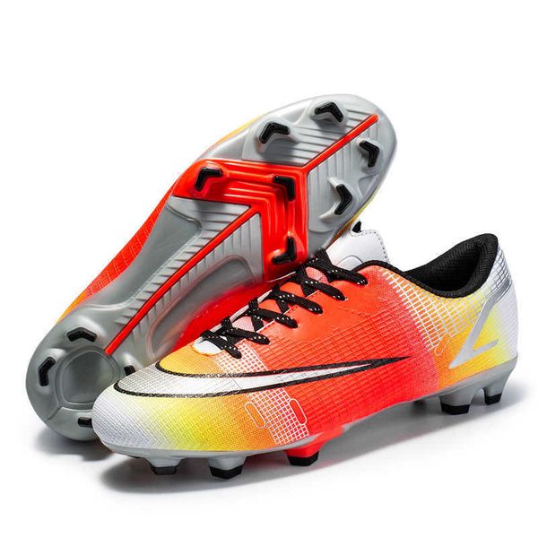 

kids professional football boots tf ag youth boys girls soccer shoes comfortable womens mens sports training shoes gradient color size 30-45