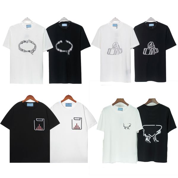 

pra summer men's short-sleeved t-shirt embroidered casual lapel polo shirt youth trend solid color shirt printed lapel series, White;black