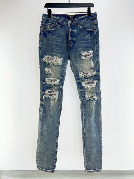 

mens jeans luxury designer smens jean men jean ripped brand motorcycle pant mens skinny cowboy pants, Blue