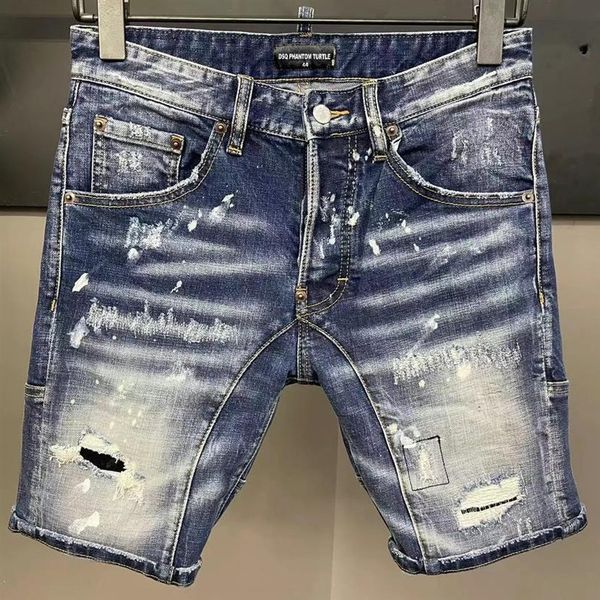 

dsq phantom turtle jeans men jean mens luxury designer skinny ripped cool guy causal hole denim fashion brand fit jeans man washed307o, Blue