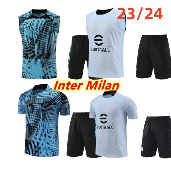 

inter tracksuit milans jerseys lautaro chandal futboltank soccer milano training suit 2324 milans camiseta de foot inter short sleeves sport, Black