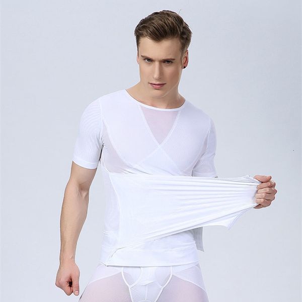 

waist tummy shaper men's shortsleeved thin girly abdomen corset vest shaping clothes tight underwear slimming waist fat burning body sh