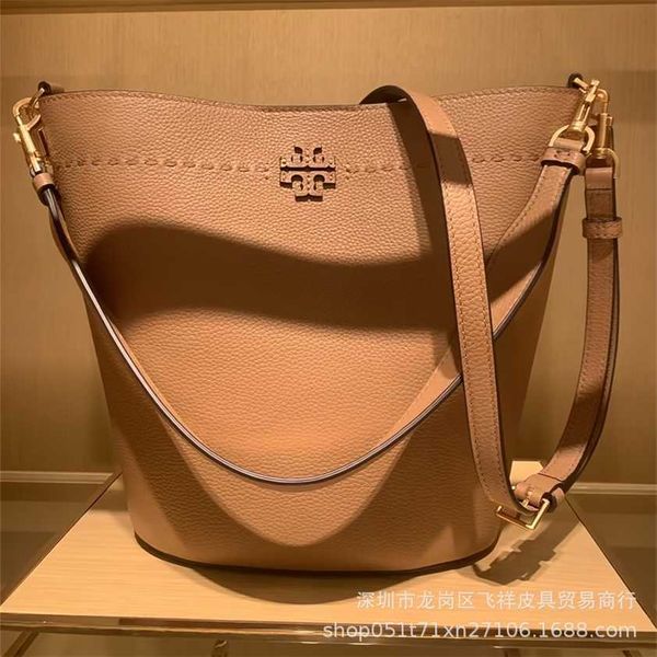 

56% off designer bag 2024 early launch tb new litchi grain cowhide single shoulder crossbody bucket trendy and stylish deformation big tote