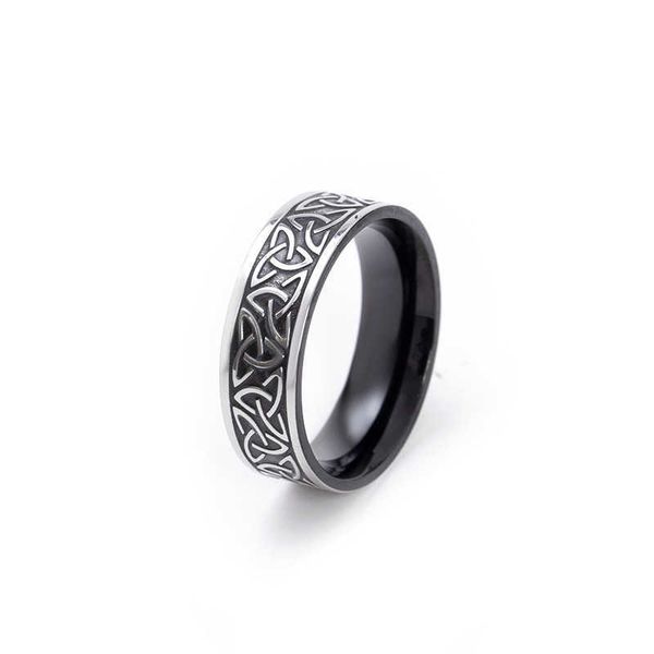 

dw8w rings new design nordic style titanium steel viking text ring personalized men's domineering ring jewelry, Silver