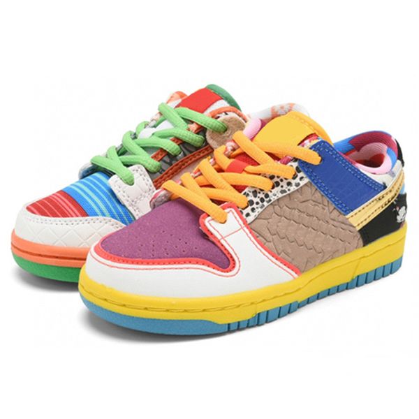 

kids dunks low what the p rod white pine green shoes chunky low toddler tennis sneakers boys girls children running shoes trainers size 24-3, Black