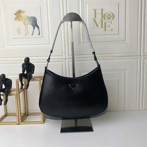 

50% off designer bag 2024 early launch new underarm mid ancient half moon handbag genuine leather triangle label women's