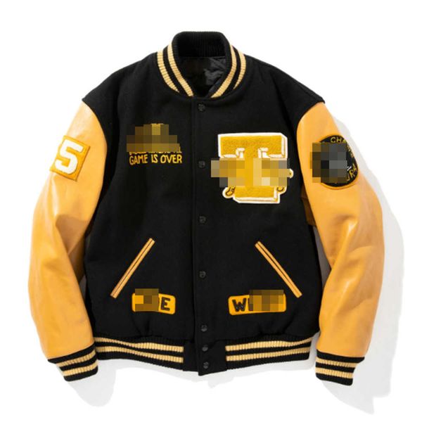 

custom made letterman baseball bomber jackets with chenille patches embroidery, Black;brown