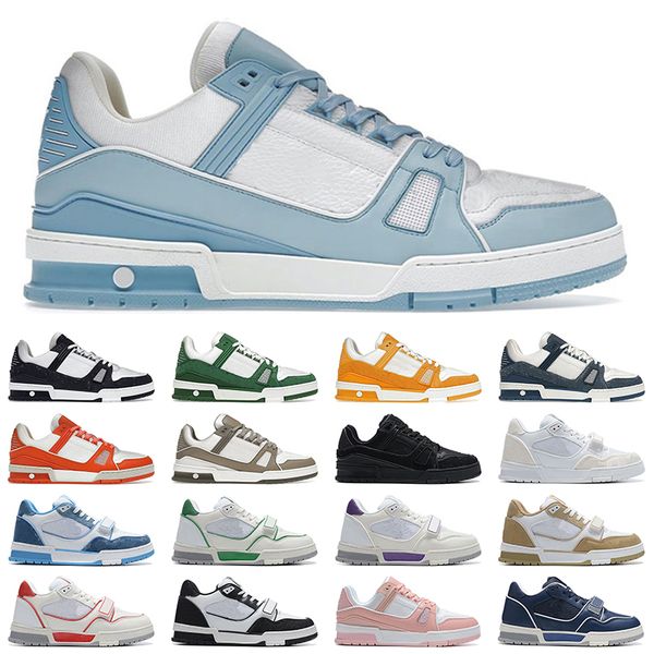 

designer shoes white black sky blue green denim white orange red beige pink mens luxury sneakers trainer