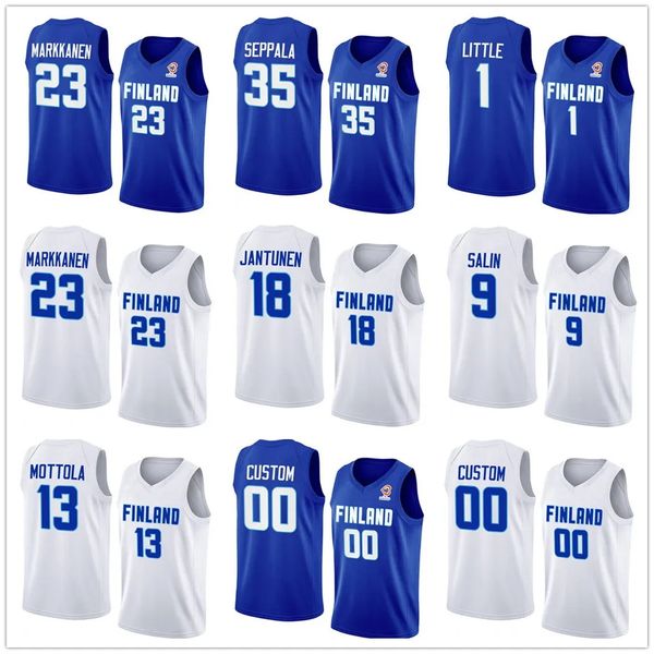 

2023 fiba finland world cup 23 lauri markkanen basketball jerseys 5 alex murphy 35 seppala 41 palmi 7 huff 9 salin 11 koponen 18 jantunen 19, Black;red