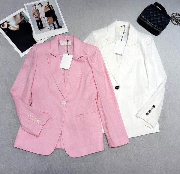 

women's jackets 2023 european fashion brand spring/summer thin linen classic heavy duty new small suit, Black;brown