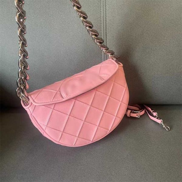 

56% off designer bag 2024 early launch tb fashion one shoulder crossbody women's chain popular diamond sheepskin half moon classic vers