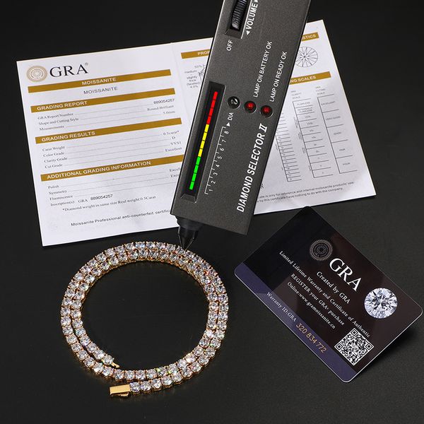 

boutique diamond tennis necklace jewelry 3mm 4mm 5mm sterling silver vvs moissanite diamond cluster tennis chain mens and womens necklaces i