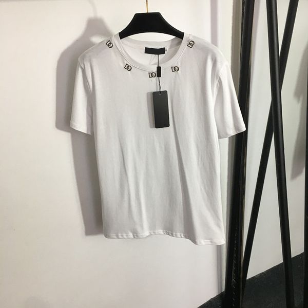 

women t shirt neck letter design short sleeve round neck casual t shirts sports woman tees, Black