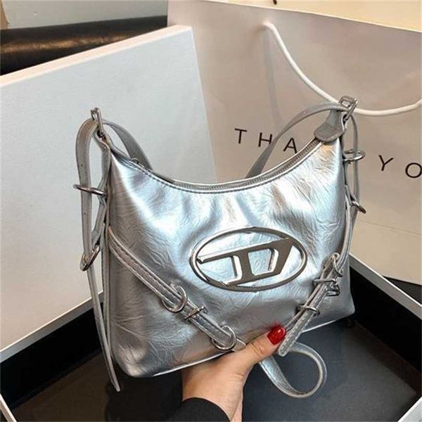 

50% off designer bag 2024 early launch hobo silver underarm high-end feeling niche spicy girl style jingle handbag shoulder versatile female
