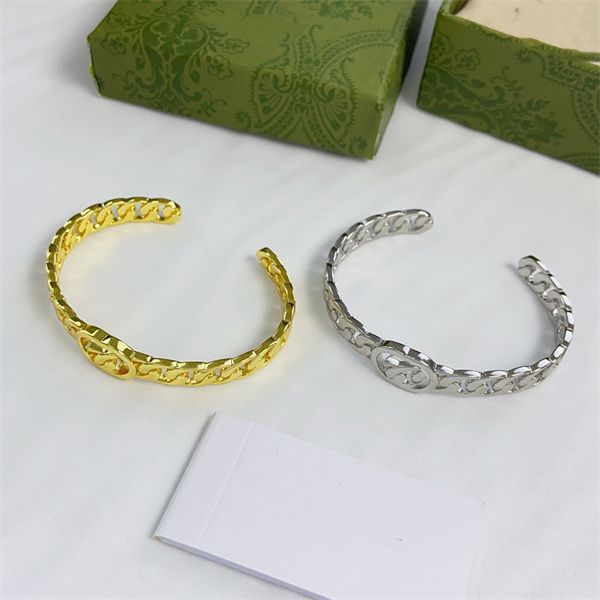 

retro luxury woman bangle ggity designer opening gold bracelet jewelry women letter g logo cuff with box 21145, Black