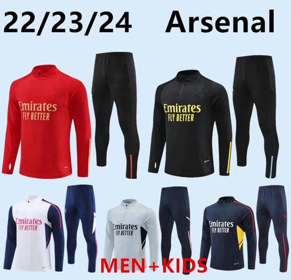 

22 23 24 arsen tracksuit soccer jerseys pepe saka boys gunners training suit odegaard thomas tierney smith rowe 22 23 transport men kids, Black