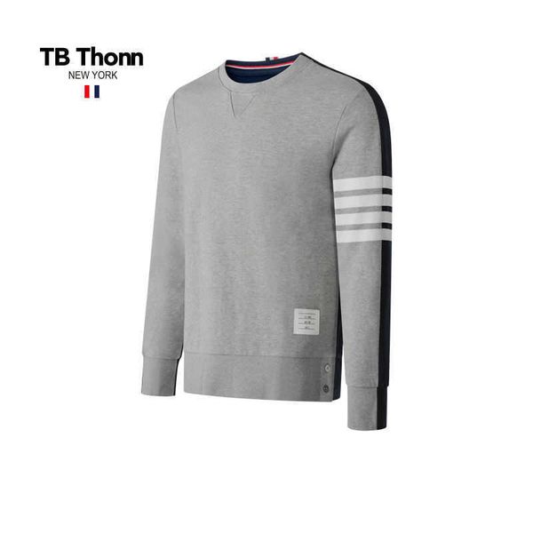 

trendy tb thonn contrasting front and back round neck sweater for men women in 2023 spring autumn loose fitting couple pullover jacket, Black;brown