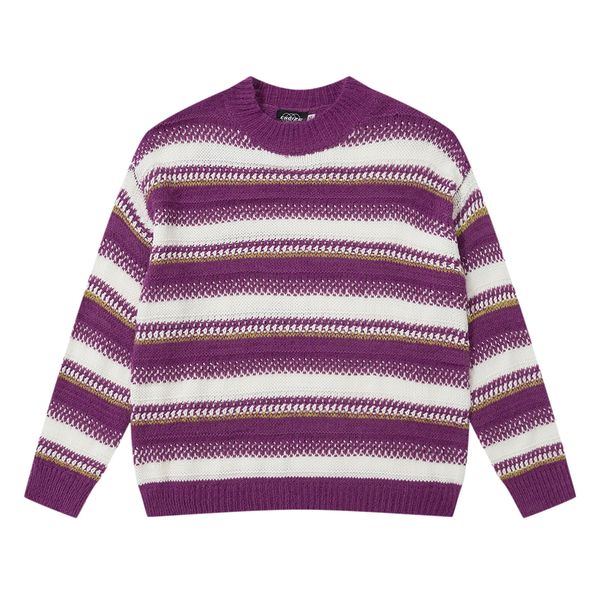 

high street striped patchwork knitted sweaters for men and women baggy oversized