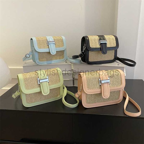 

beach trendy splicing straw woven bag for women in 2023 new fashion saddle westernized personalized trend one diagonalstylishdesignerbags