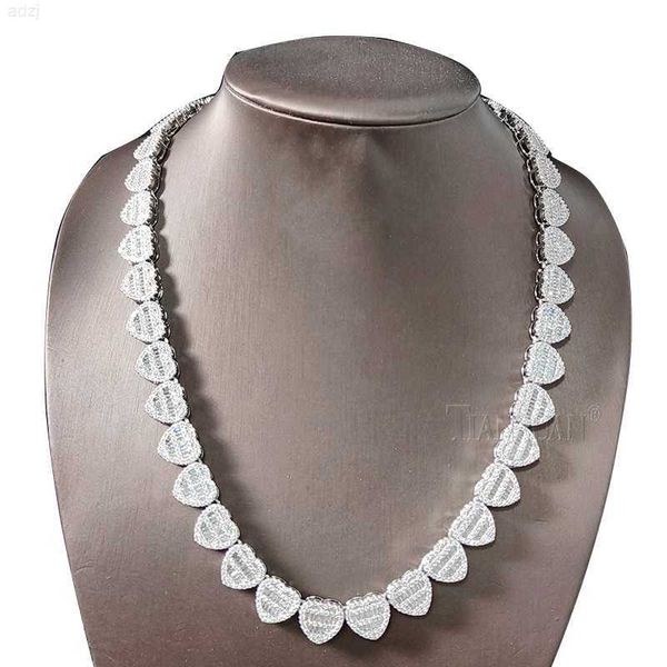 

trendy 12mm men hip hop heart iced out bling cuban link chain 925 silver moissanite cuban necklace hiphop fashion jewelry