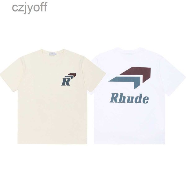 

rhude summer new letter r arrow print loose short sleeve ins small fashion american high street t-shirt cotton, White;black