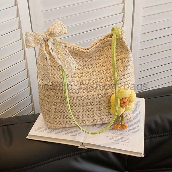 

beach bags woven large capacity fashion casual bag 2023 summer net red grass woven one shoulder underarm bag temperament tote bag women&#039