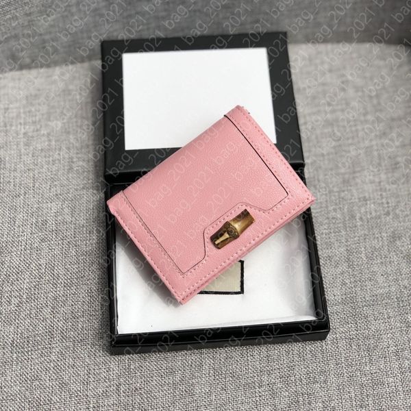 

leather short bamboo wallet for women organizer wallets classic card holder short purse lady money clip zipper pouch coin pocket clutch with, Red;black