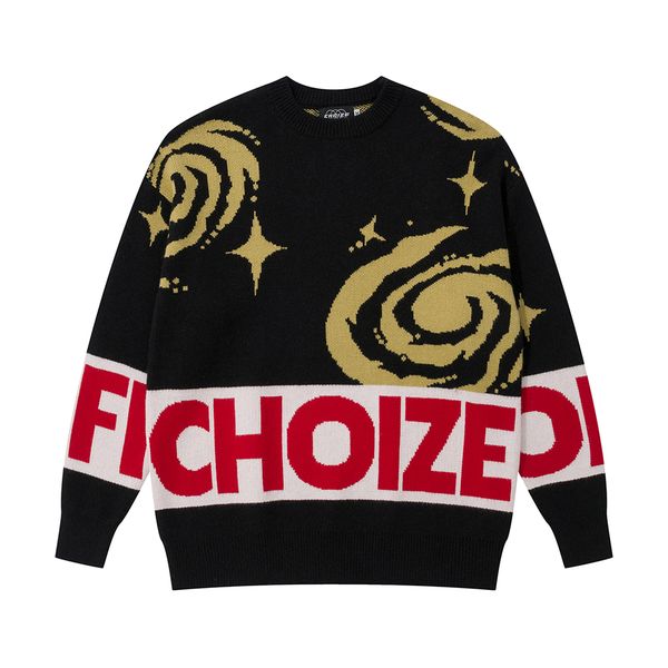 

vintage hip letter patchwork knitted sweater for men and women clothes