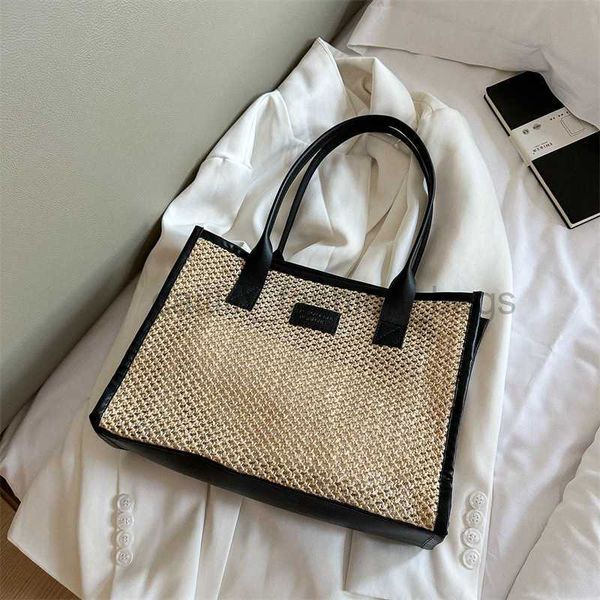 

beach bags this year's popular large capacity straw woven bag 2023 new work commuting bag versatile student class shoulder tote bag cai