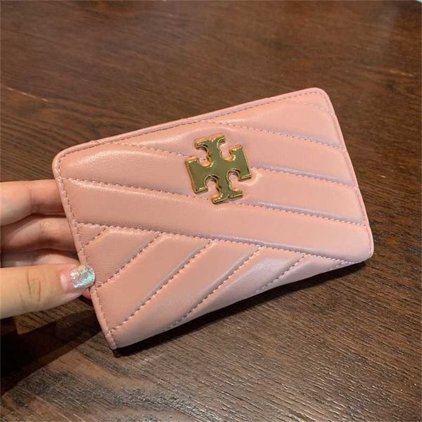 

58% off designer bag 2024 early launch tb new wallet sheepskin computer embroidery card money clip genuine leather women's