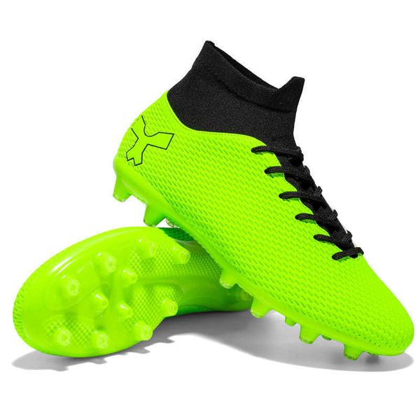 

2023 new mens high soccer shoes tf ag youth football boots white black green gray man breathable training shoes